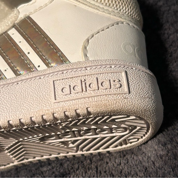 Adidas Baby High Tops Easy Closure White Size 5 Toddler Walkers - Picture 5 of 7